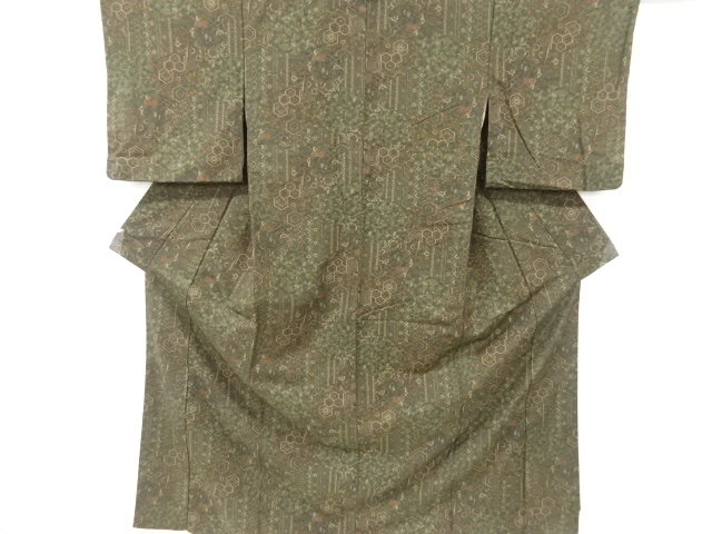 JAPANESE KIMONO / TSUMUGI / WOVEN SAKI-ORI